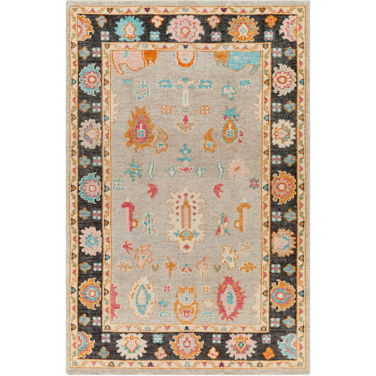 Surya KSA2300-69 Kars 108 X 72 inch Black Rug, Rectangle