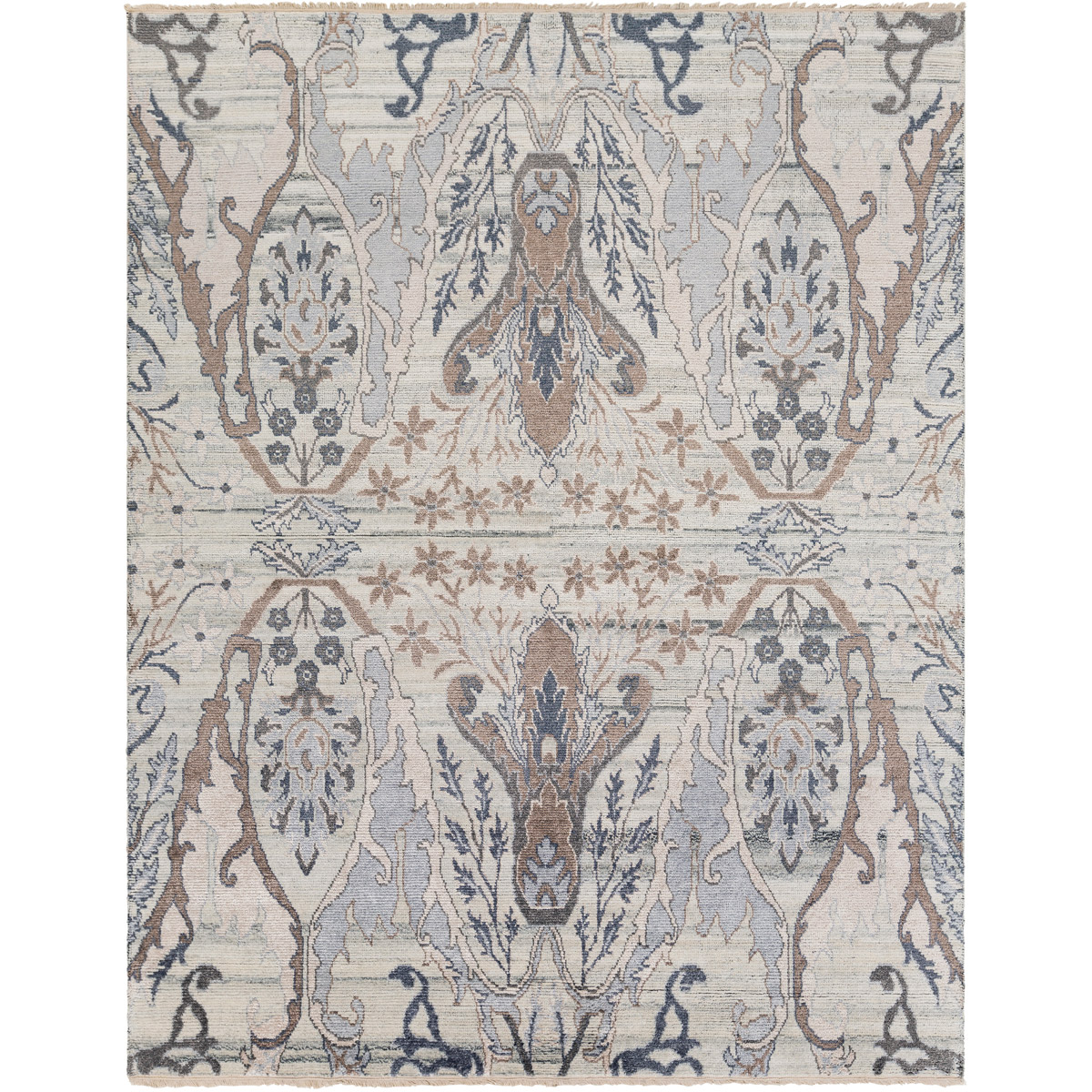 Surya KUS2302-81012 Kushal 144 X 106 inch Silver Gray Rug in 9 X 12, Rectangle