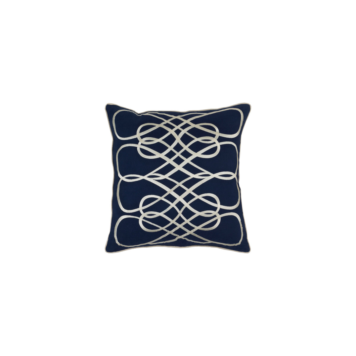 Surya LAH001-2222D Leah 22 X 22 inch Navy and Beige Throw Pillow