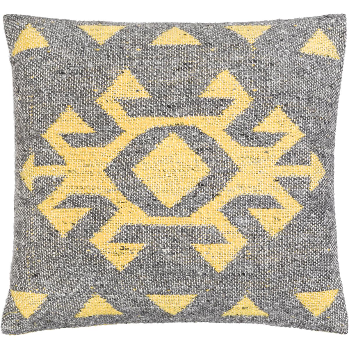LEW005-2222P 22 x 22 in. Lewis Woven Pillow Kit - Black & Bright Yellow