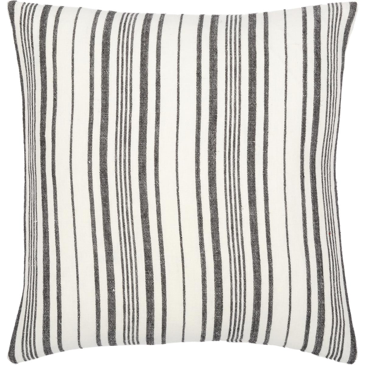 Surya LNB002-2020P Linen Stripe Buttoned 20 inch Cream Pillow Kit in 20 x 20, Square