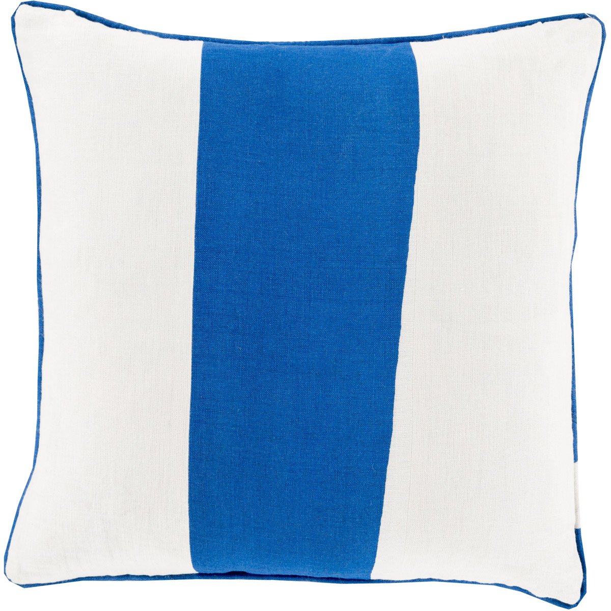 Surya LS001-2222P Linen Stripe 22 inch Cream, Dark Blue Pillow Kit