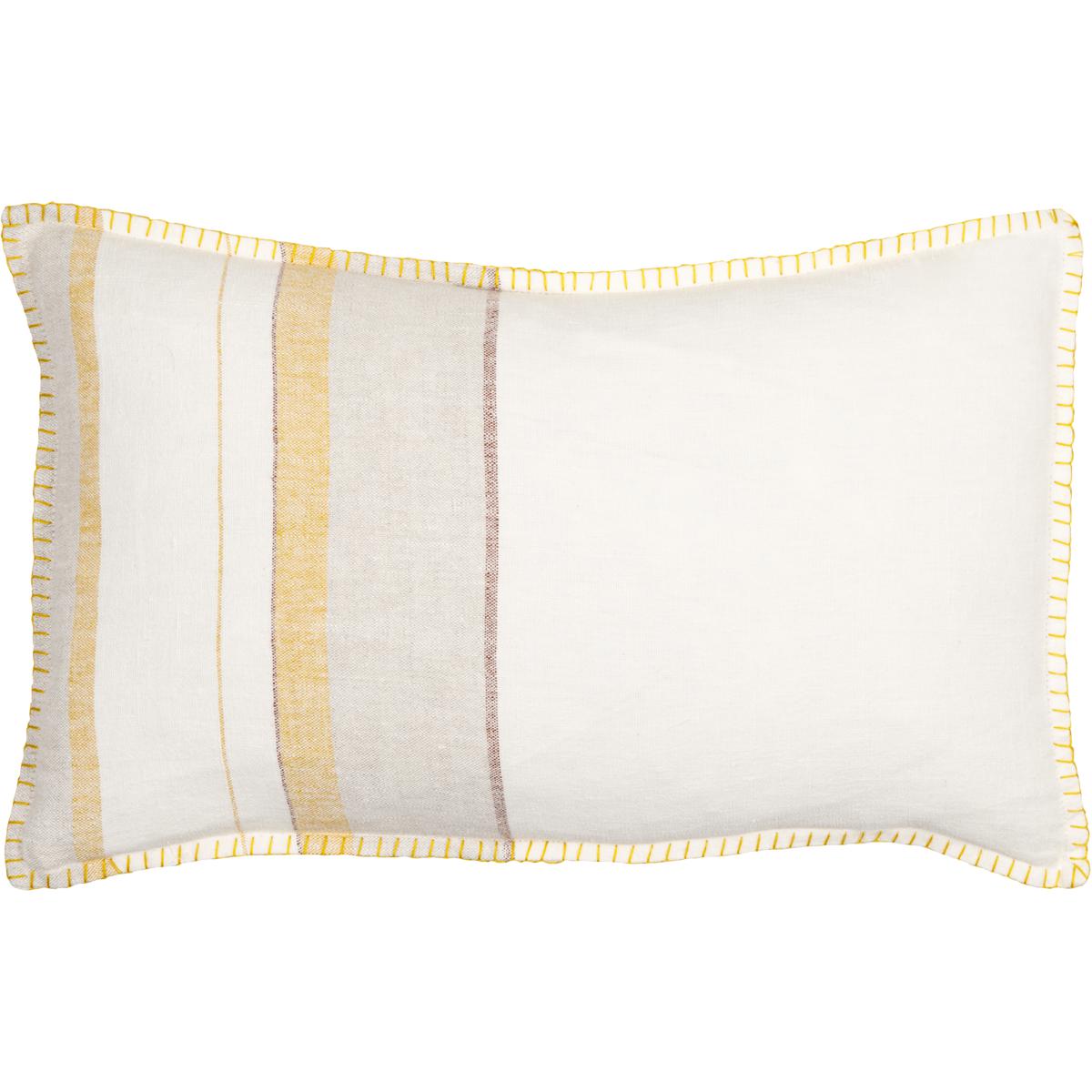 Surya LSP002-1320P Linen Stripe Embellished 20 inch Cream Pillow Kit in 13 x 20, Lumbar