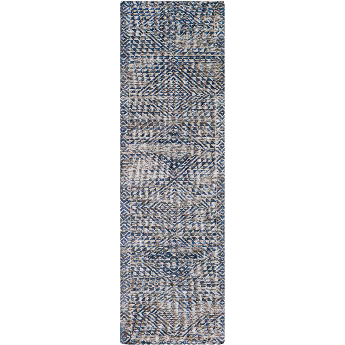 LVN2304-268 2 ft. 6 in. x 8 ft. Livorno Hand Knotted Rug, Denim, White & Taupe