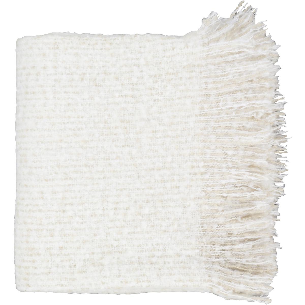 Surya MAD1001-5060 Madurai 60 X 50 inch White Throw, Rectangle