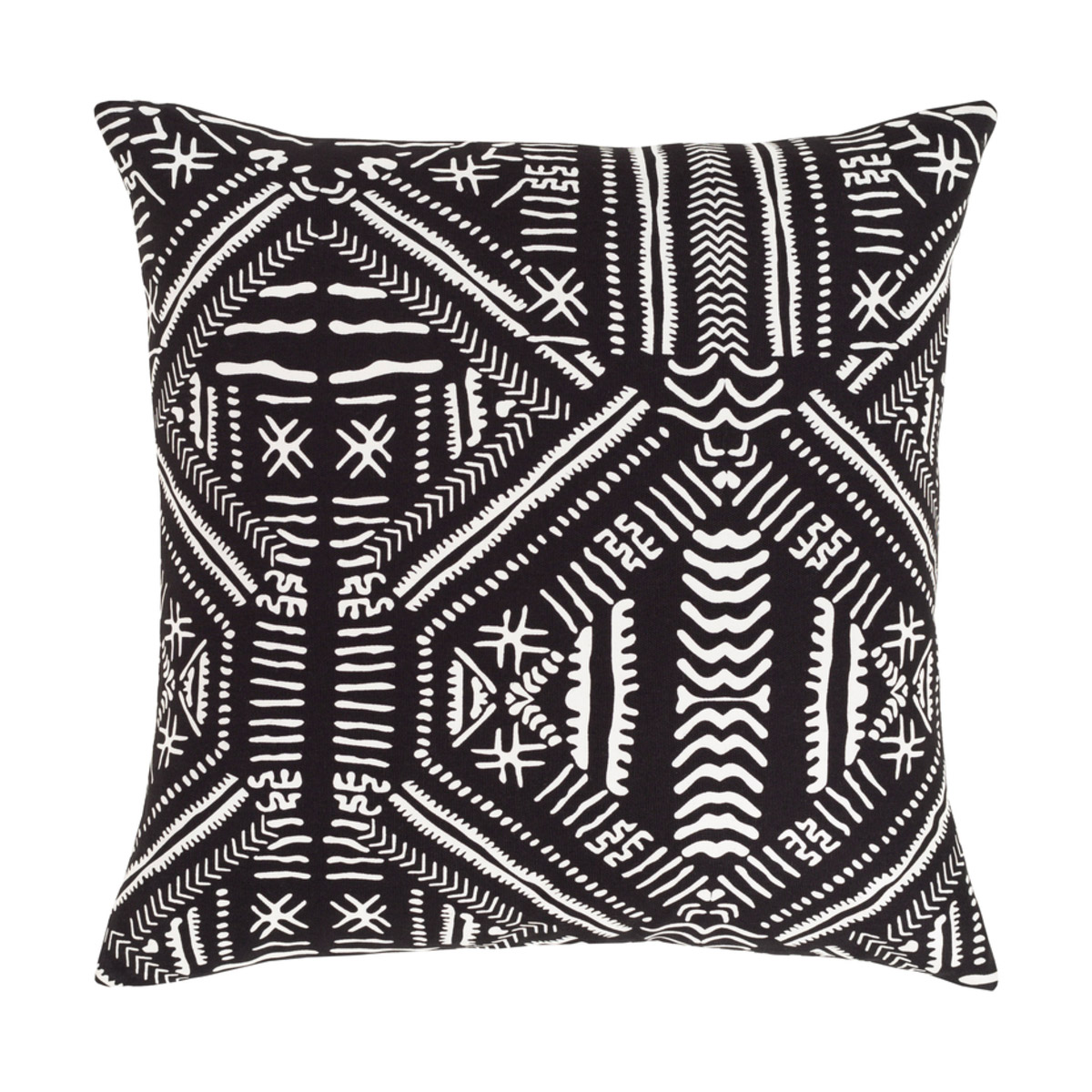 Surya MDC0041818D Mud Cloth 18 X 18 inch BlackWhite Pillow Kit Square