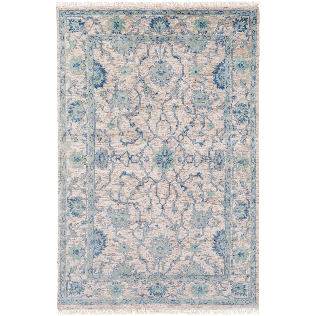 Surya MEV2001-23 Maeva 36 X 24 inch Green and Blue Area Rug, Wool and Viscose