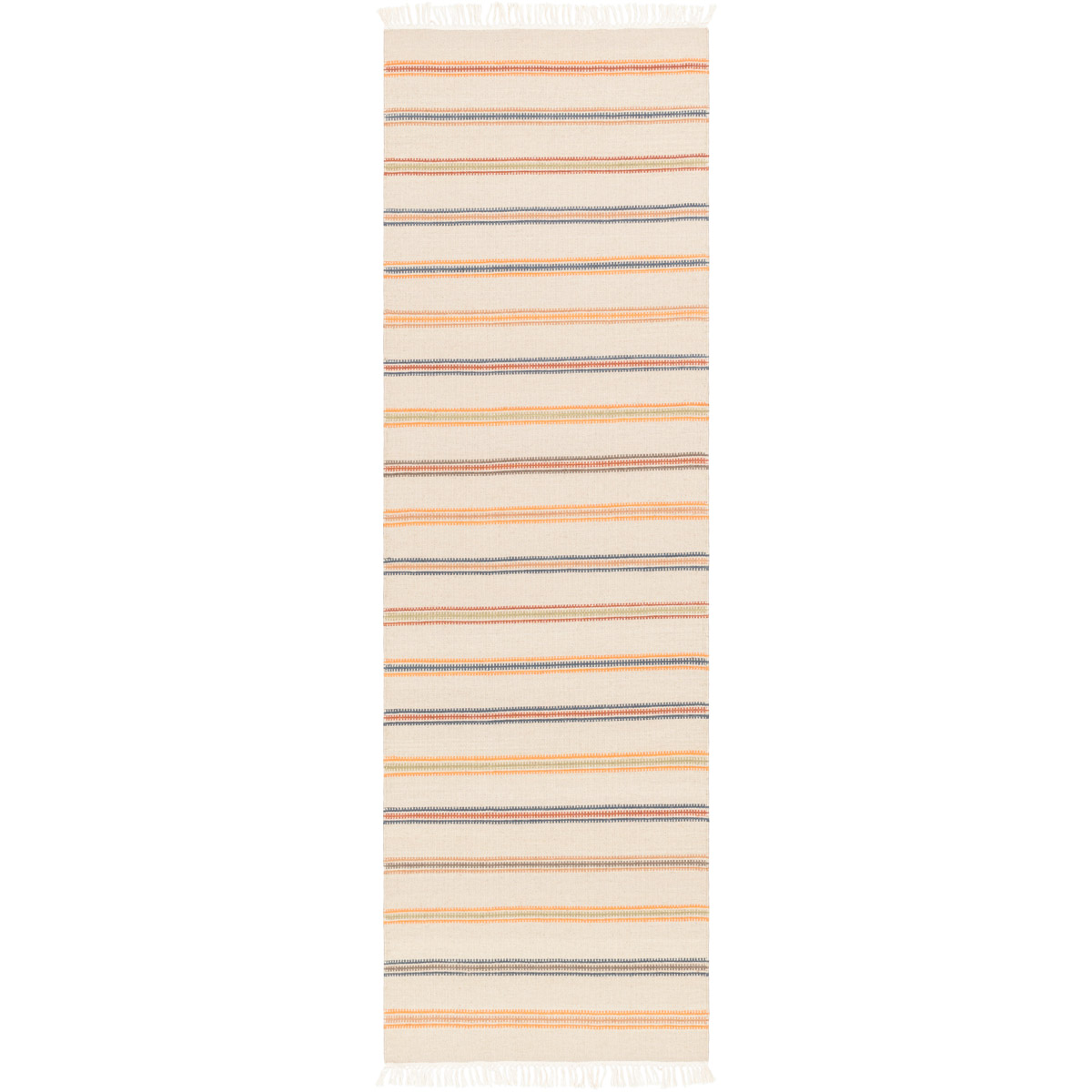 Surya MIG5005-268 Miguel 96 X 30 inch Neutral and Blue Runner, Wool and Cotton