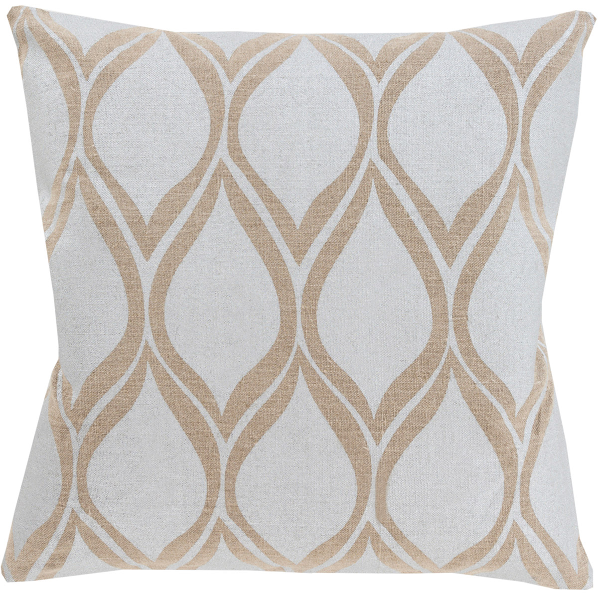 Surya MS0012020P Metallic Stamped 20 inch Tan Silver Gray Pillow Kit
