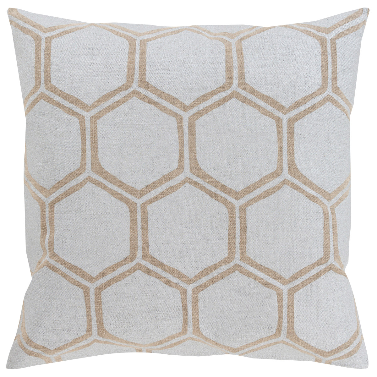Surya MS0032020P Metallic Stamped 20 inch Silver Gray Tan Pillow Kit