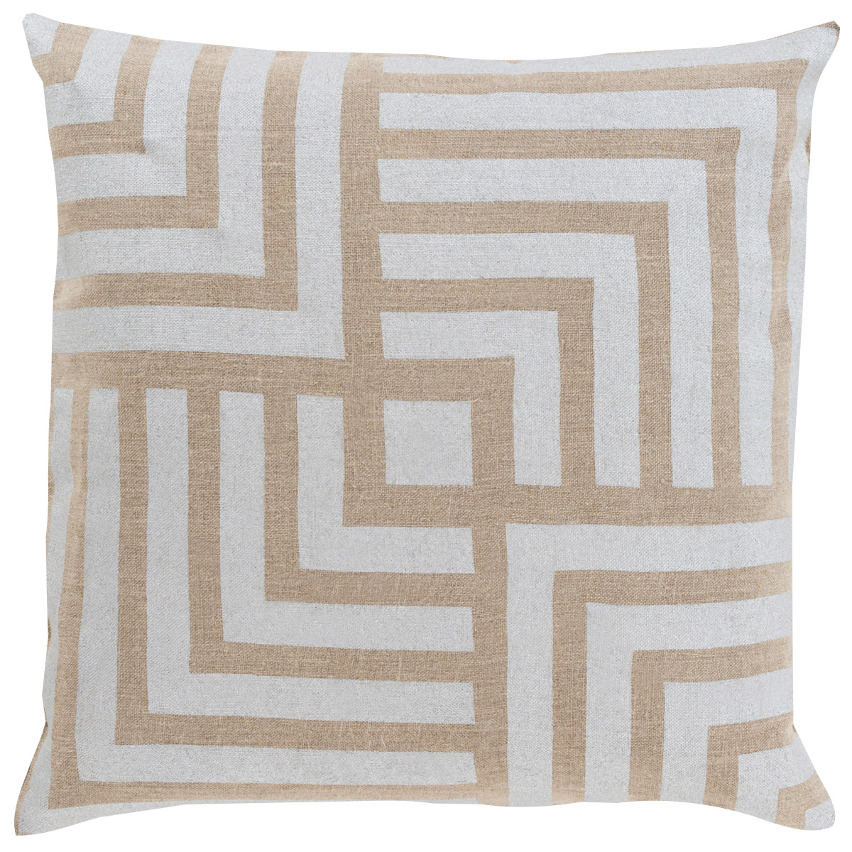 Surya MS0041818P Metallic Stamped 18 inch Silver Gray Tan Pillow Kit
