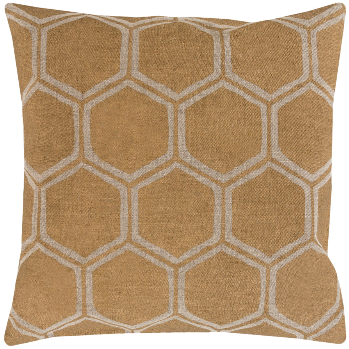 Surya MS007-1818P Metallic Stamped 18 inch Tan, Metallic - Gold Pillow Kit
