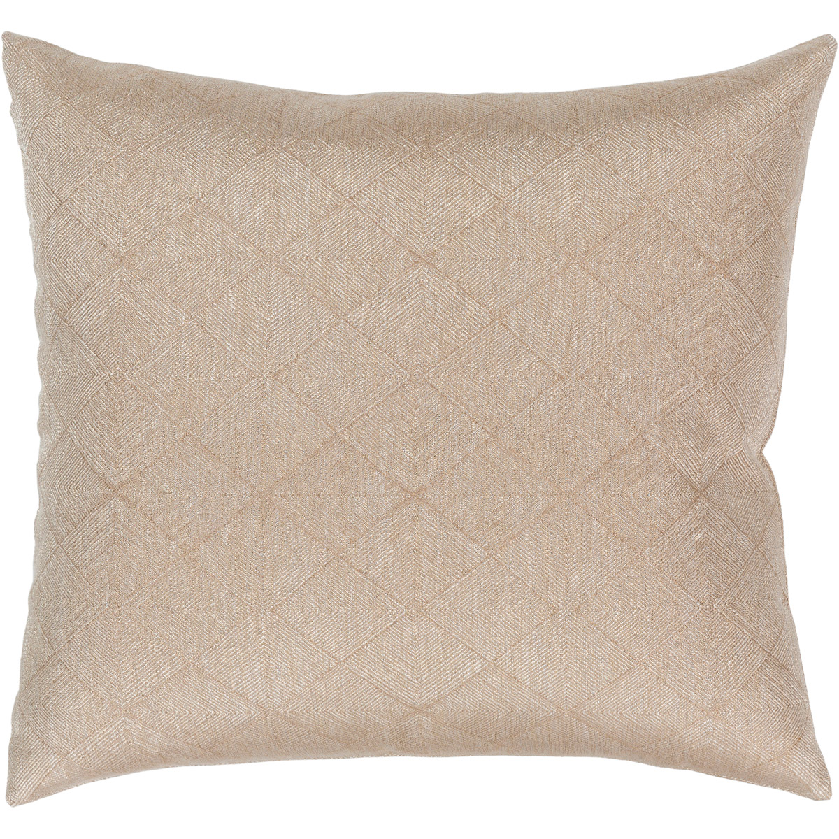 MSA003-2222P 22 x 22 in. Messina MSA-003 Pillow Cover with Polyester Insert, Tan & Metallic Champagne