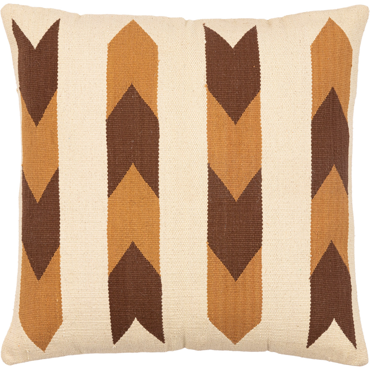 NDR005-2222P 22 x 22 in. Andrea Hand Woven Pillow Kit - Dark Brown, Cream & Camel