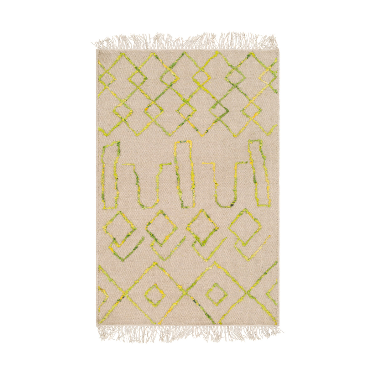Surya NET1004-23 Nettie 36 X 24 inch Neutral and Green Area Rug, Wool and Cotton