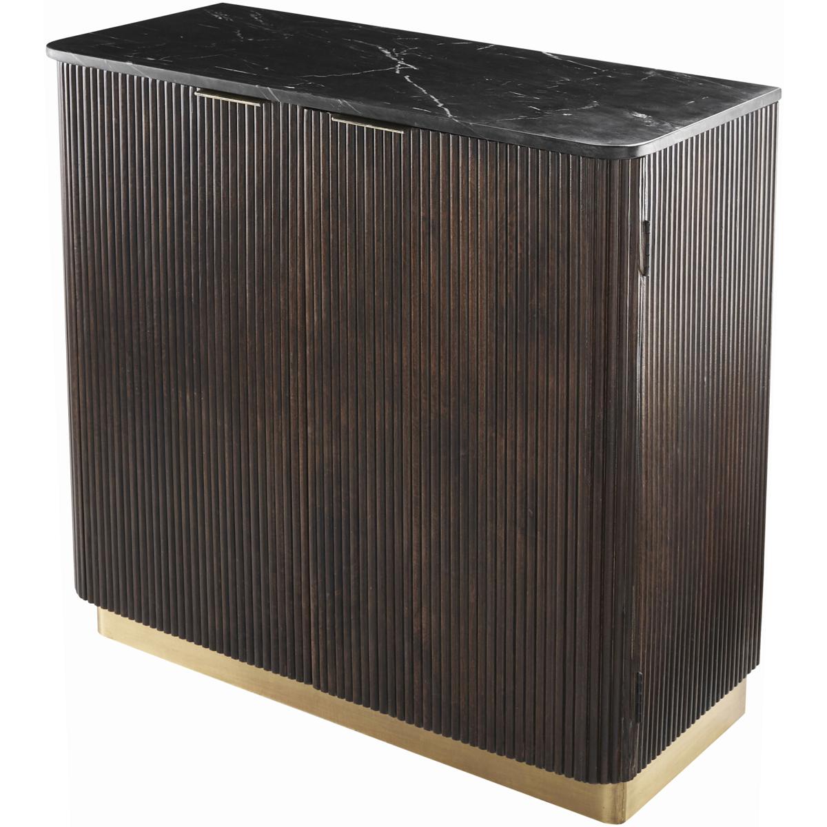 Surya NMS-008 Nems Top: Black; Base: Dark Brown/Gold Cabinet