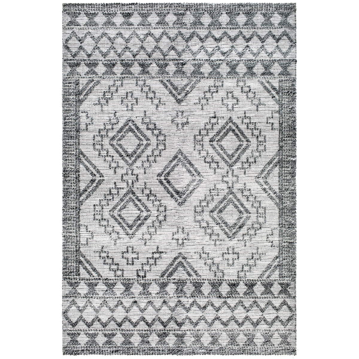 NPO2304-69 6 ft. x 9 ft. Napoli Rectangular Area Throw Rug, Charcoal