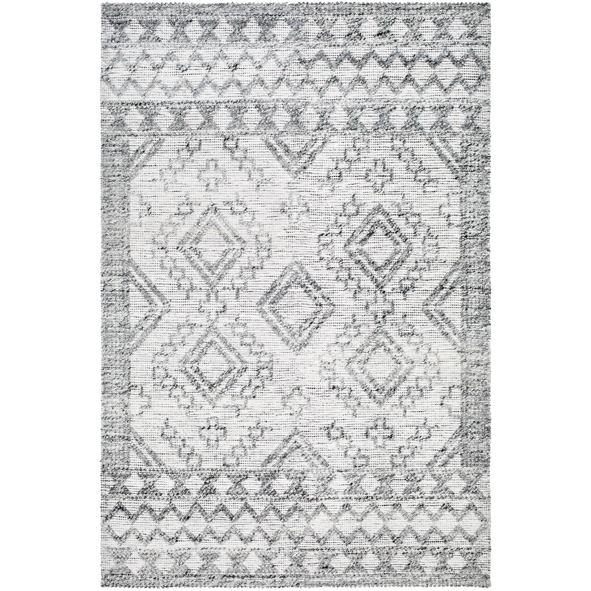 NPO2305-810 8 ft. x 10 ft. Napoli Rectangular Area Throw Rug, Gray