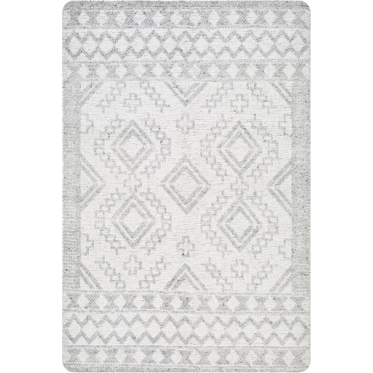 NPO2306-69 6 ft. x 9 ft. Napoli Rectangular Area Throw Rug, Light Gray