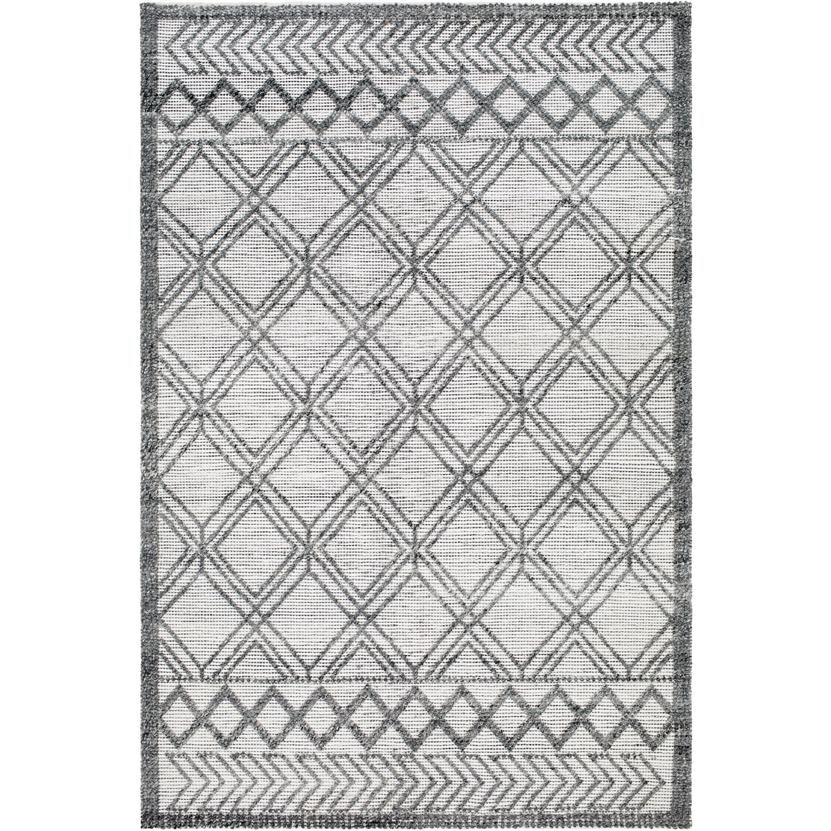 NPO2309-576 5 ft. x 7 ft. 6 in. Napoli Rectangular Area Throw Rug, Charcoal