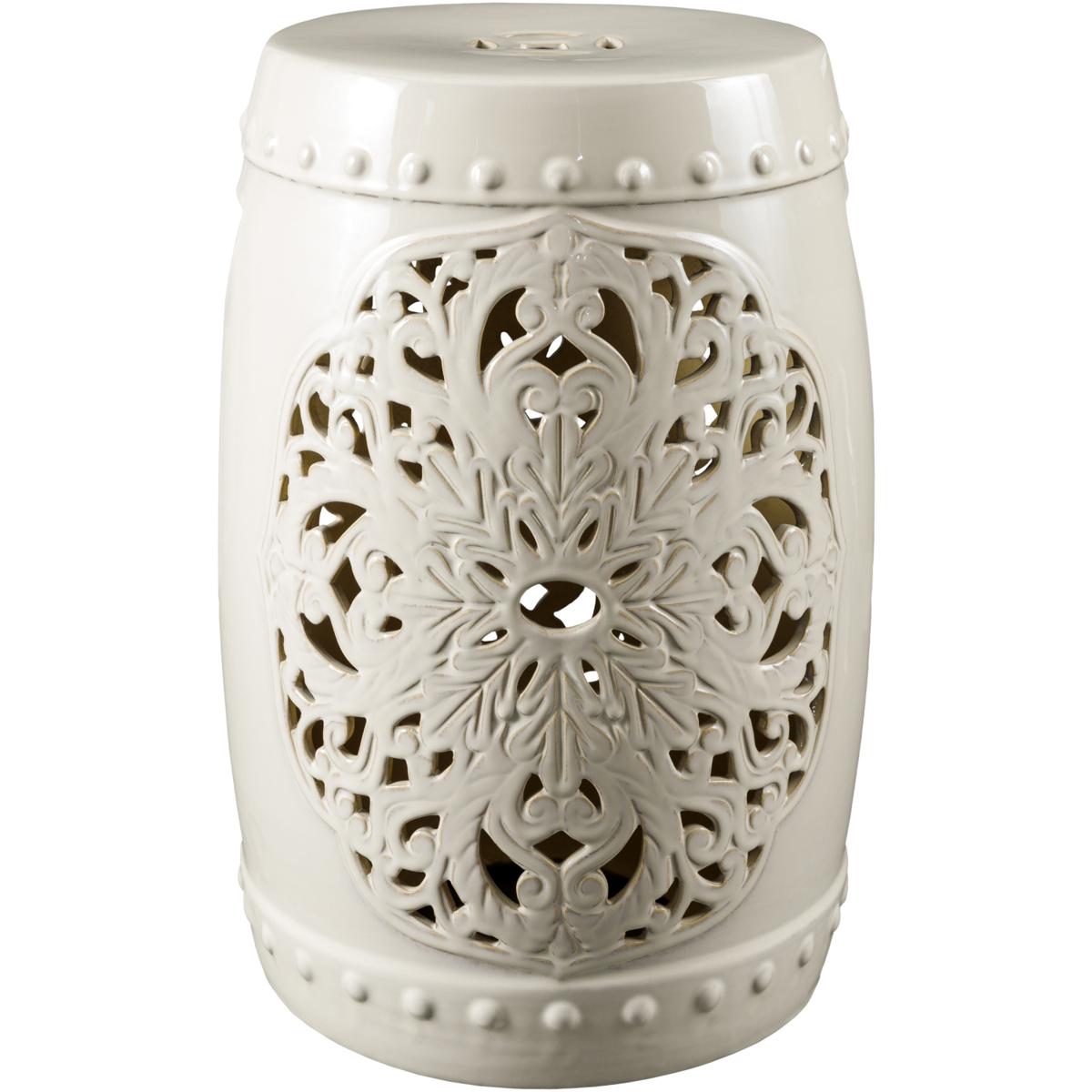 Livabliss by Surya Outdoor Nusrat White Ceramic Round End Table