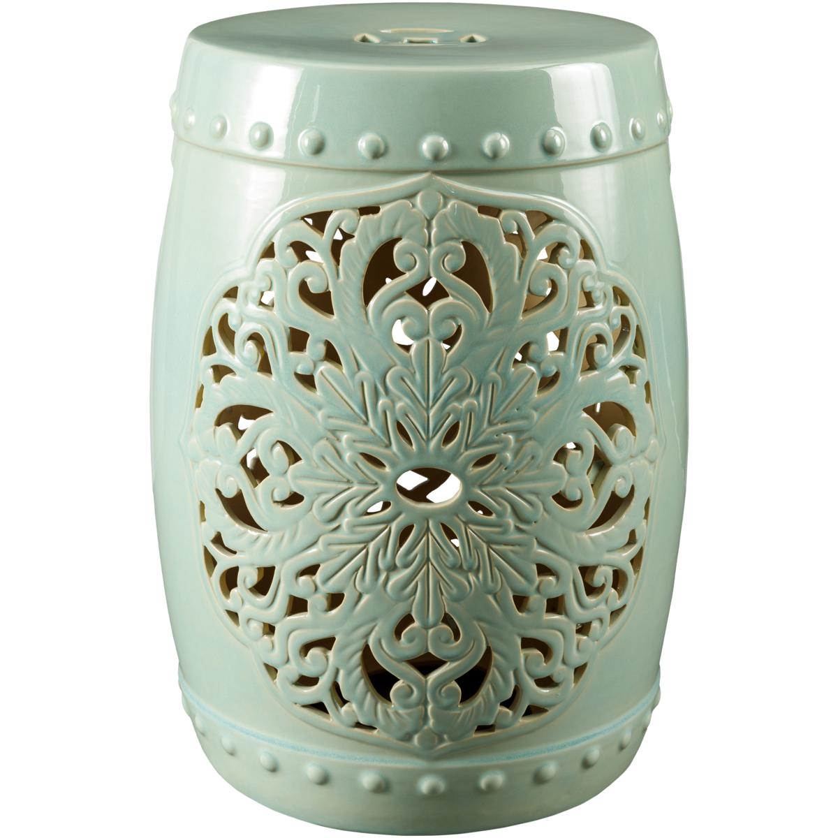 Livabliss by Surya Outdoor Nusrat Seafoam Ceramic Round End Table