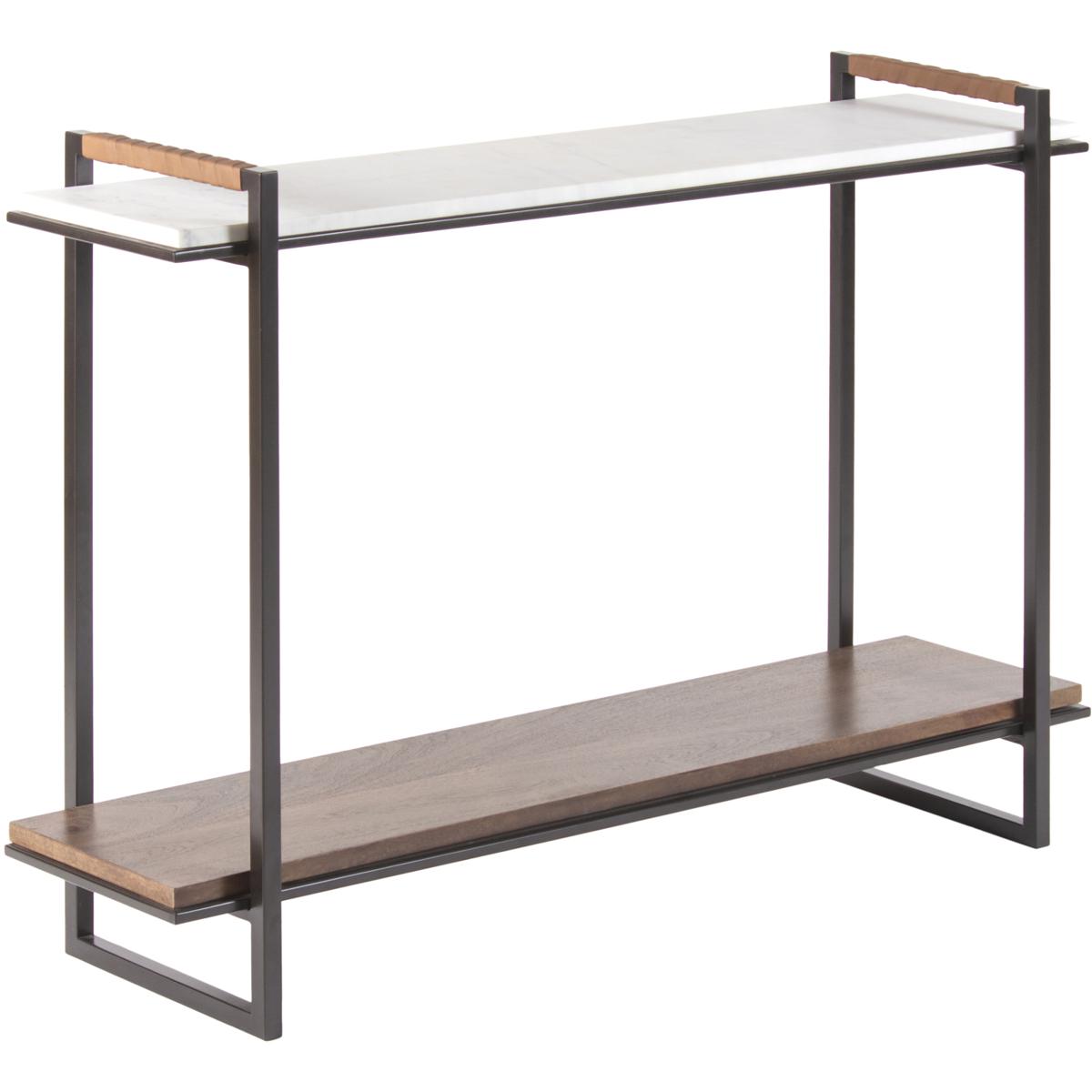 Surya NVEL001-311244 Novelle 44 X 12 inch Top: White; Base: Metallic - Bronze Console Table