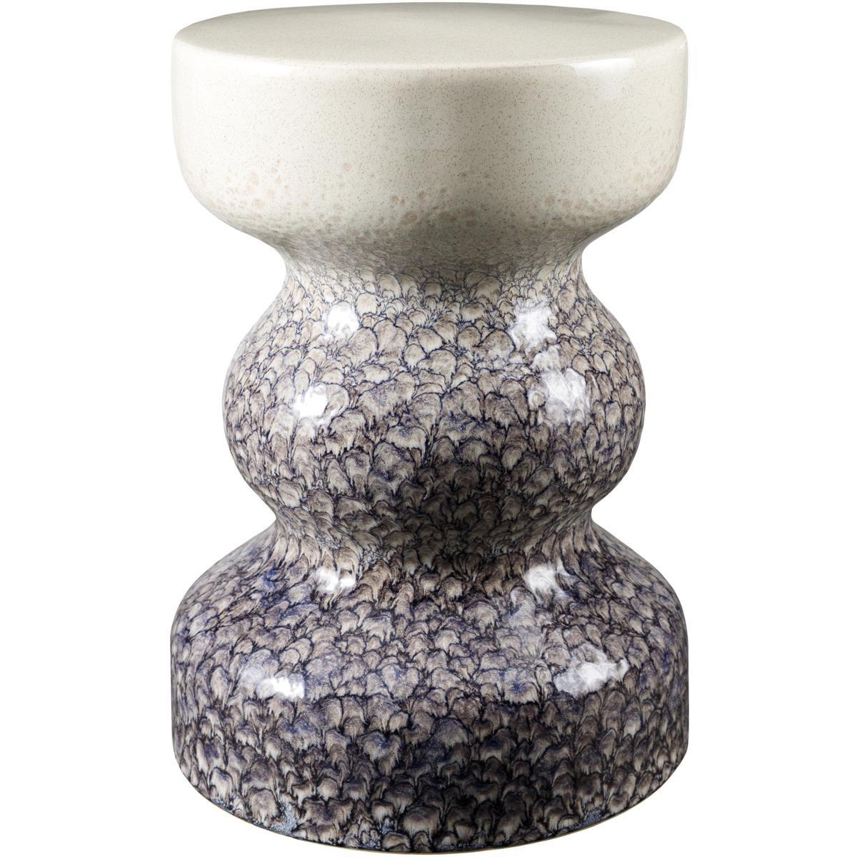 Livabliss by Surya Outdoor Osambela Blue Ceramic Round End Table