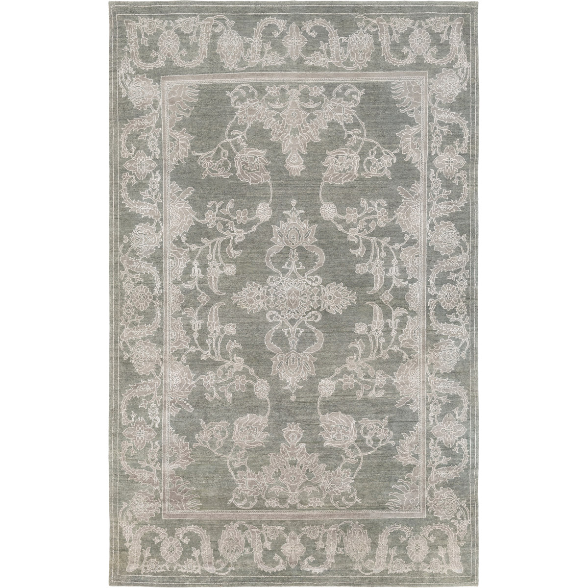 Surya OPE6000-46 Opulent 72 X 48 inch Blue and Gray Area Rug, Wool, Cotton, and Viscose