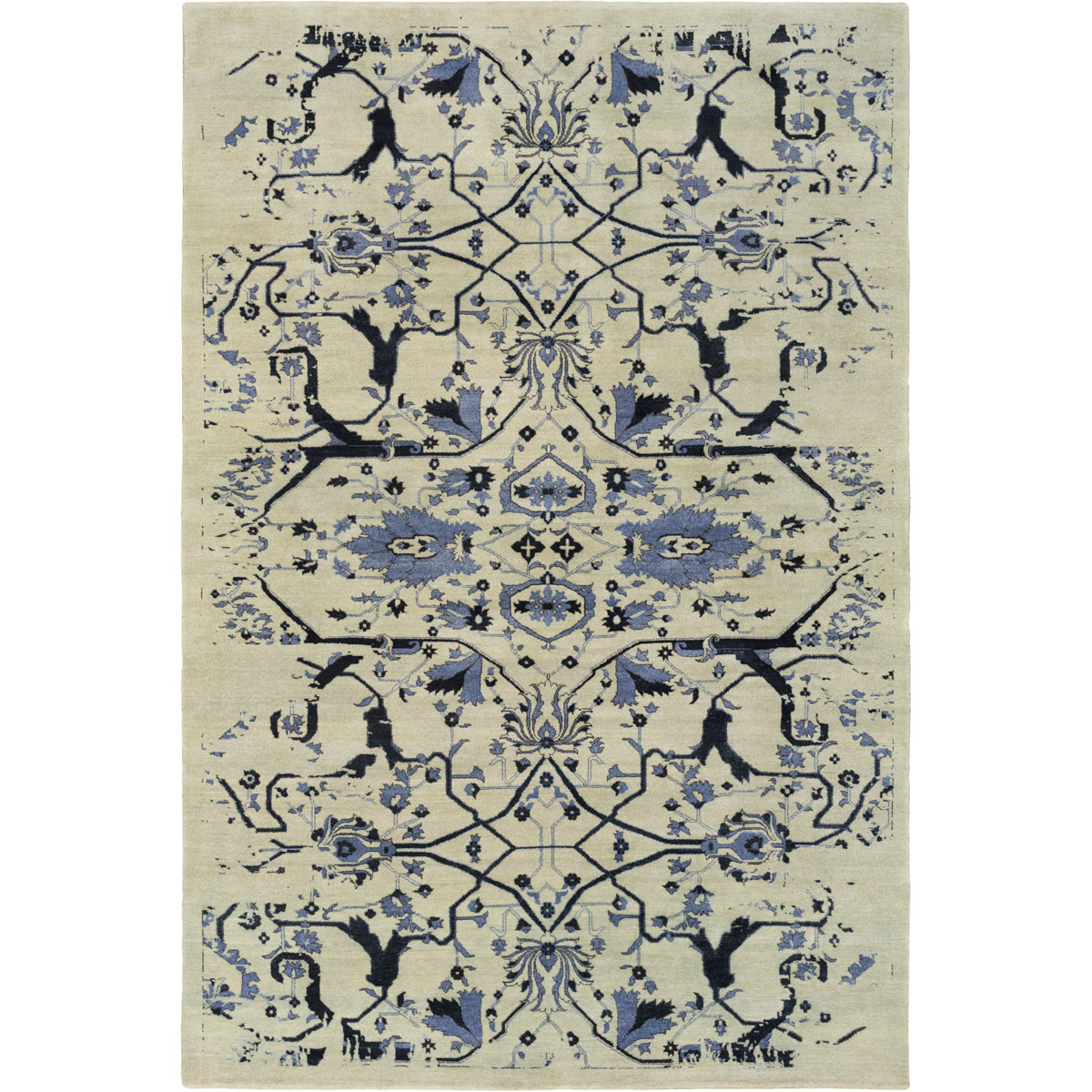 Surya OPE6008-69 Opulent 108 X 72 inch Blue and Black Area Rug, Wool, Cotton, and Viscose