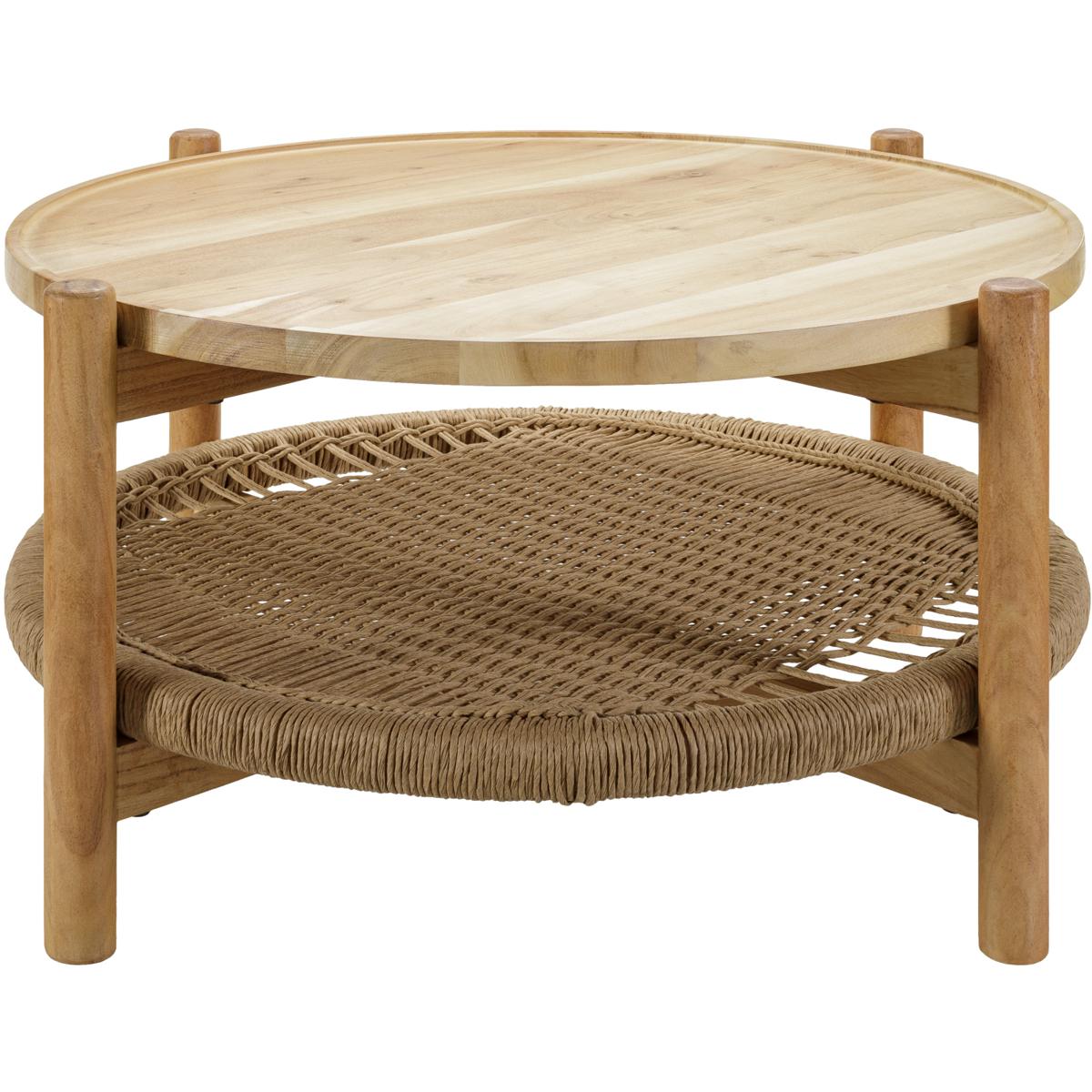 Surya ORLY002163535 Orly 40 X 40 inch Top Brown Base WheatBrown Coffee Table