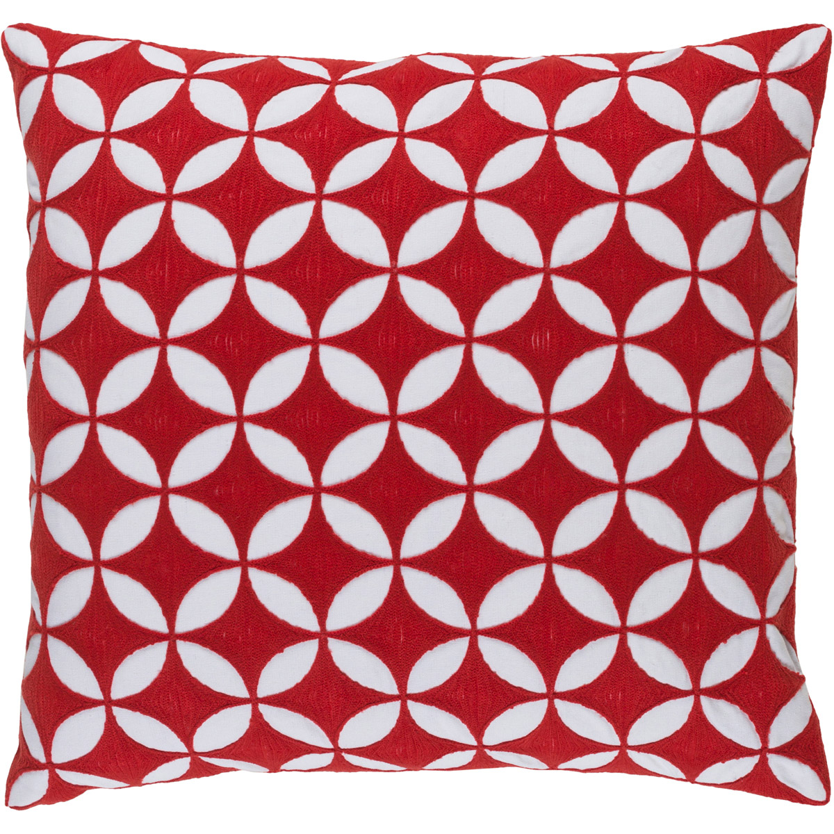 Surya PER001-2222P Perimeter 22 X 22 inch Bright Red and White Throw Pillow