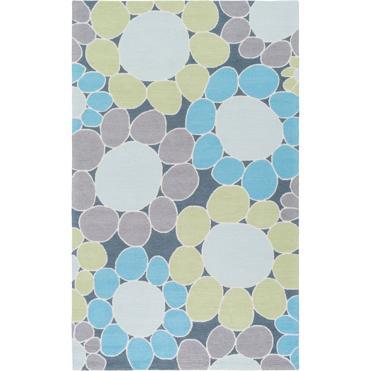 Surya PKB7001-35 Peek-A-Boo 60 X 36 inch Green and Blue Area Rug, Poly Acrylic