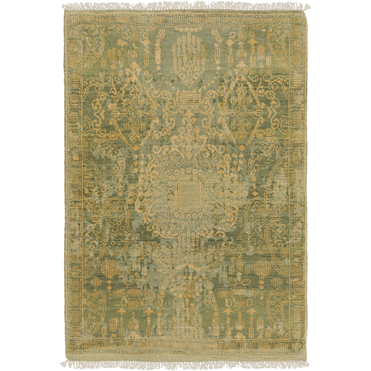 Surya PLC100023 Palace 36 X 24 inch Brown and Yellow Area Rug Wool
