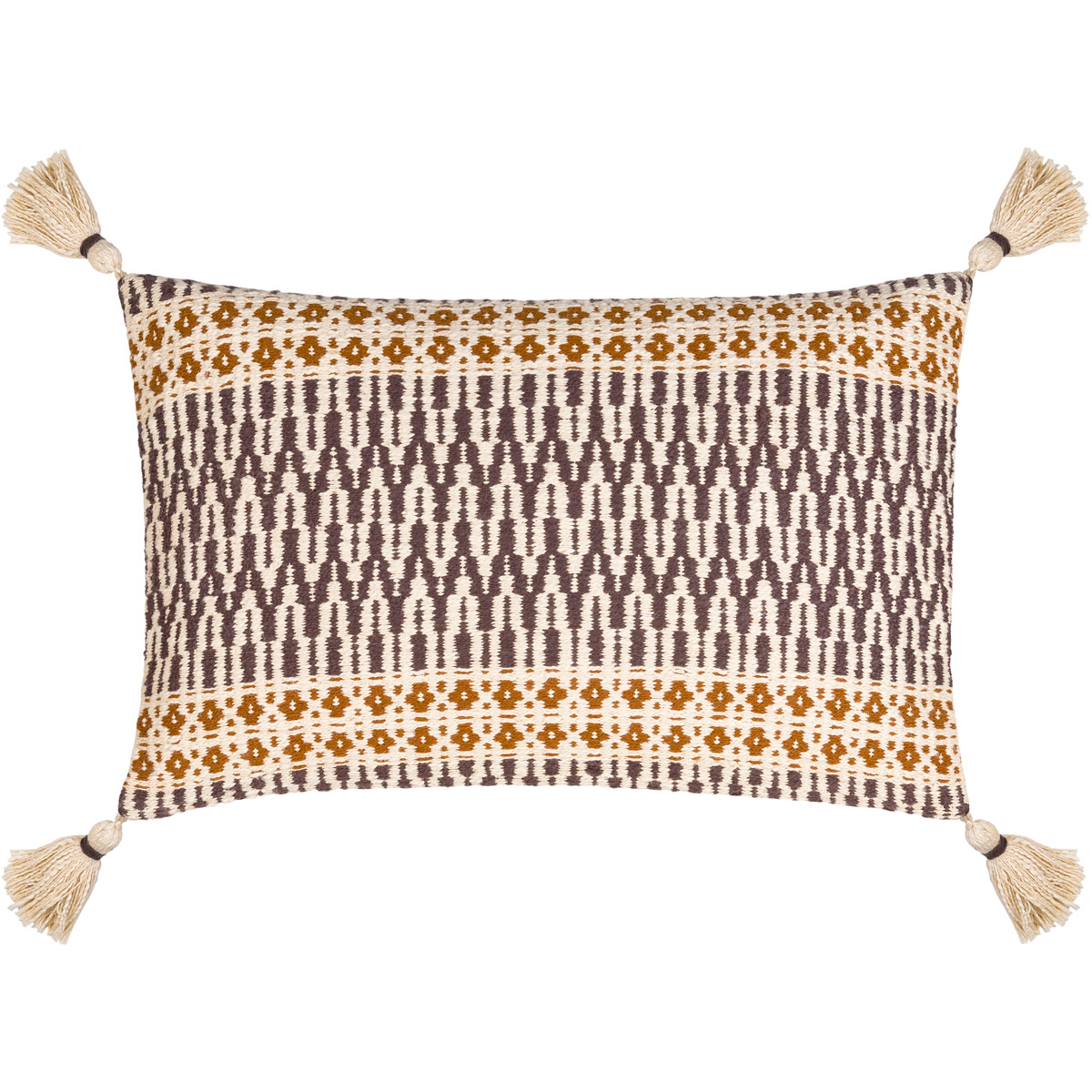 PRV001-1422P 14 x 22 in. Provo PRV-001 Global Lumbar Pillow, Ivory, Pearl & Dark Brown