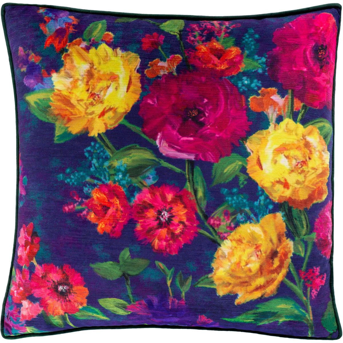 Surya PSY0011818D Posy 18 X 18 inch Dark BlueDark GreenVioletGrass GreenLime Pillow Kit Square