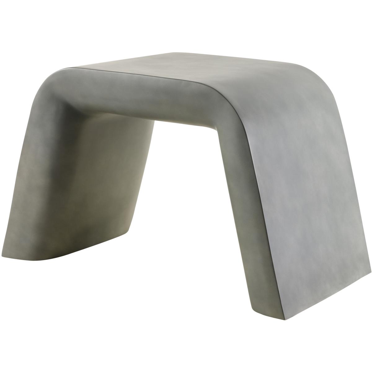 Surya Outdoor Pupil Stained Gray Resin Rectangular Garden Stool