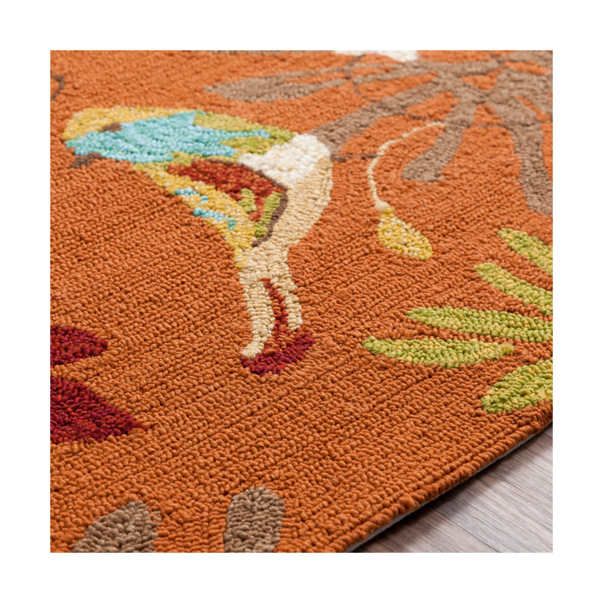 Surya RAI110435 Rain Outdoor Rug Burnt Orange/Mustard/Camel/Dark Brown