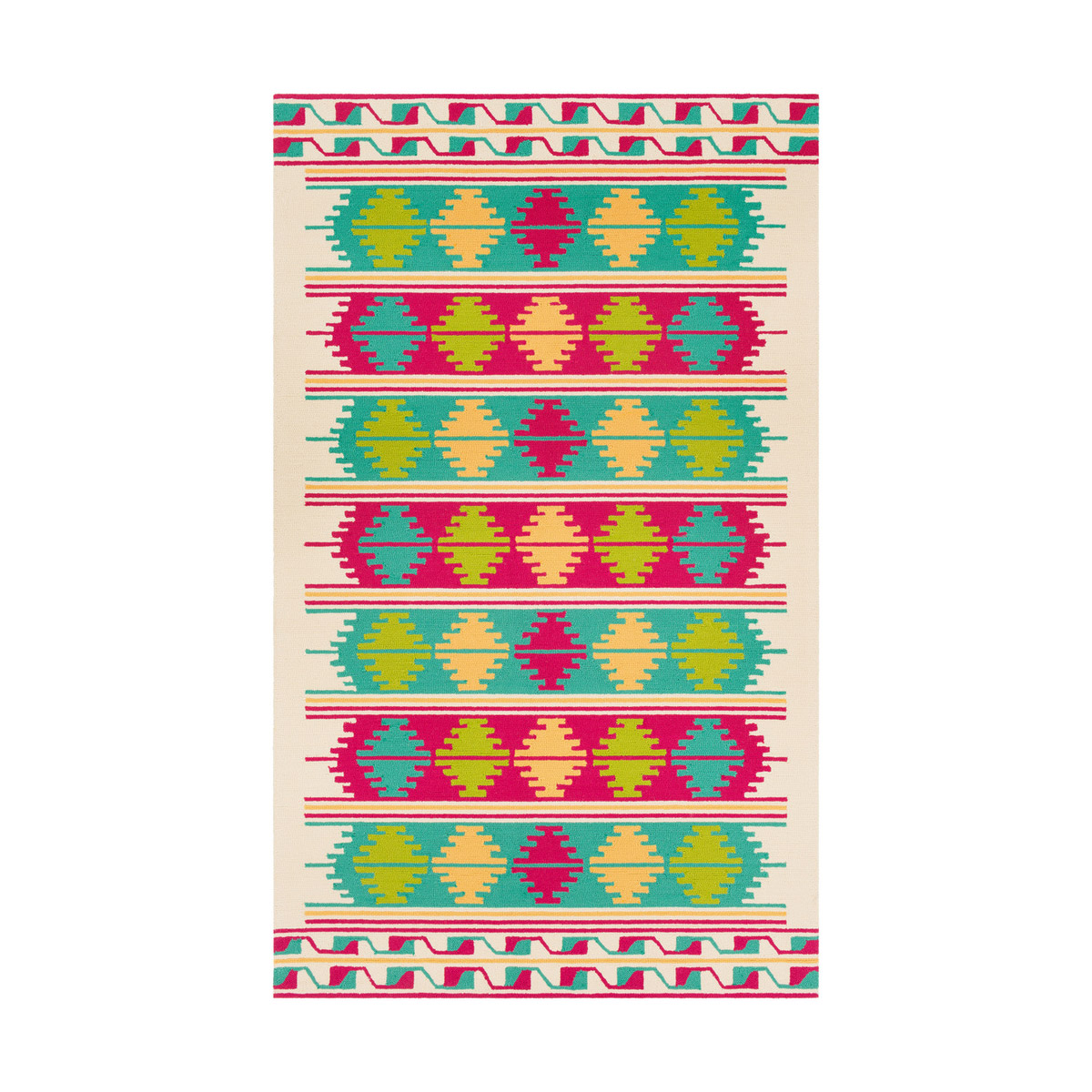 Surya RAI127223 Rain 36 X 24 inch EmeraldBright PinkLimeBright YellowCream Outdoor Rug Rectangle