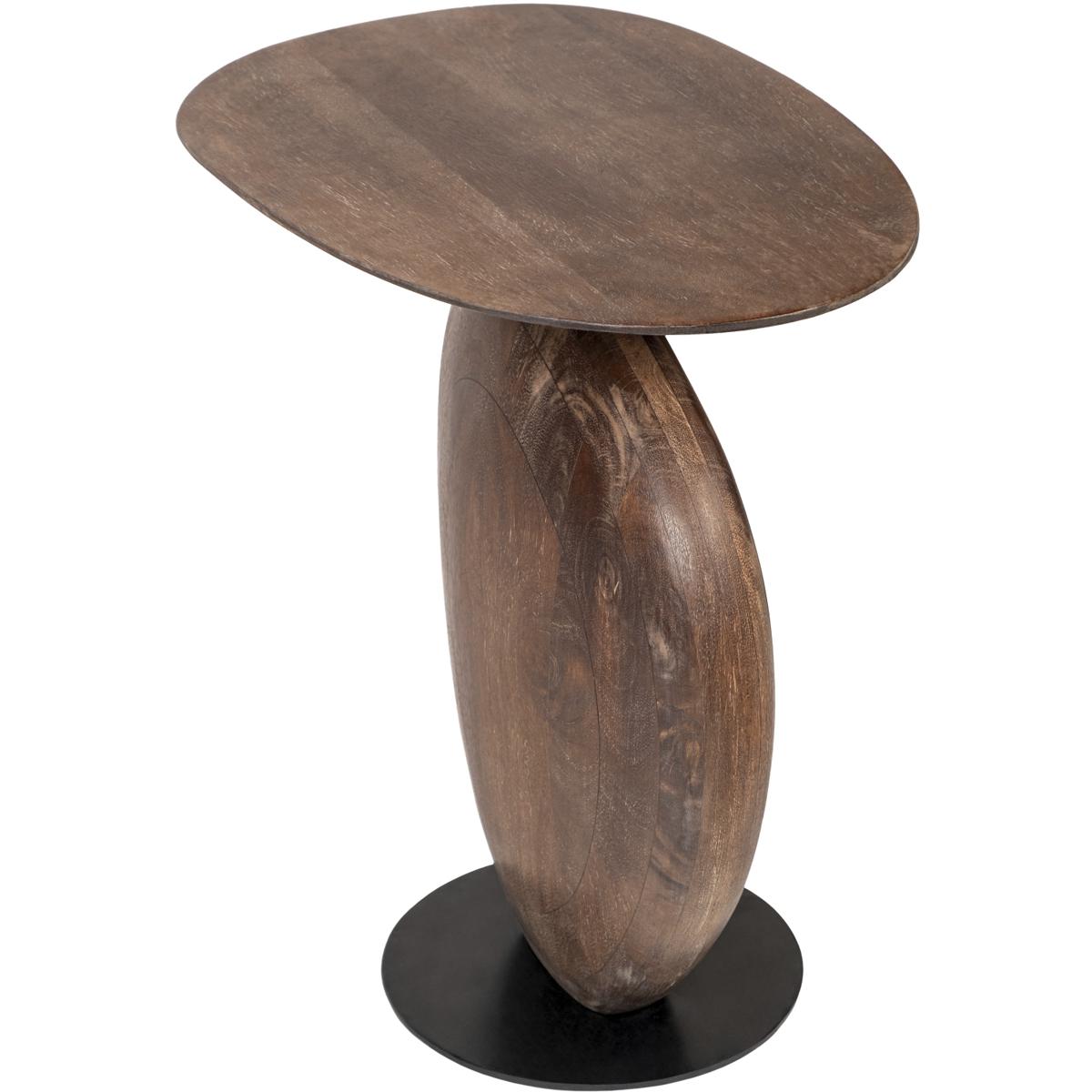 Surya RAVI002-242013 Ravi 24 X 20 inch Top: Dark Brown; Base: Black End Table