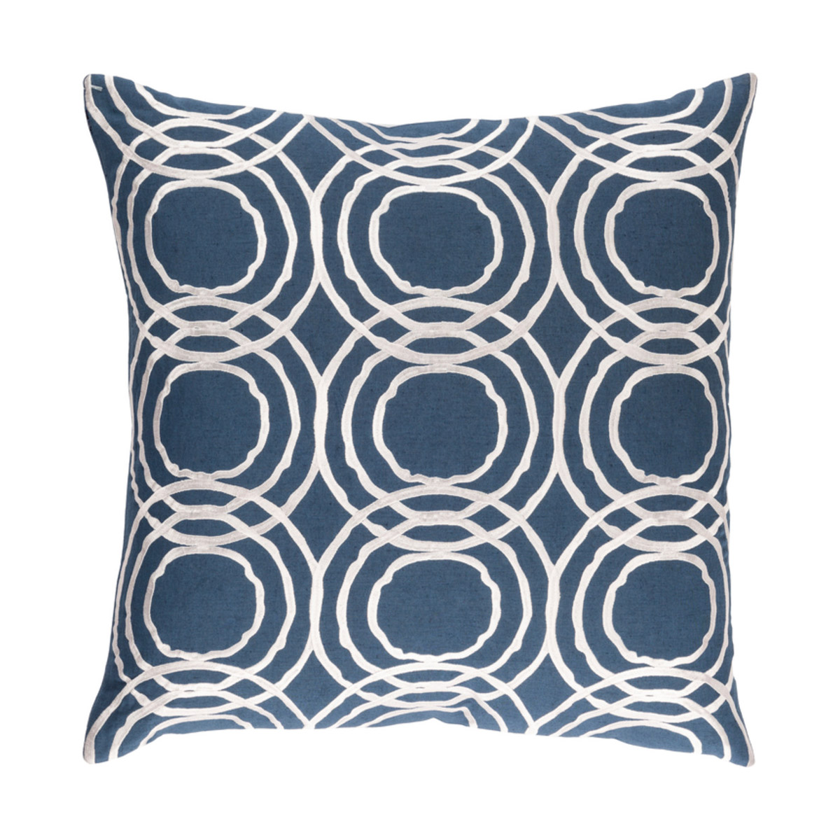 Surya RDW004-2222P Ridgewood 22 X 22 inch Navy and White Pillow