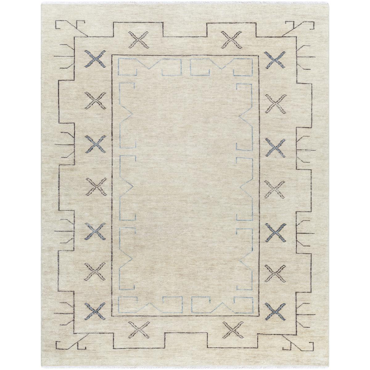 Surya RIV2300-1215 Riviera 180 X 144 inch Cream / Gray / Pale Blue Handmade Rug in 12 x 15