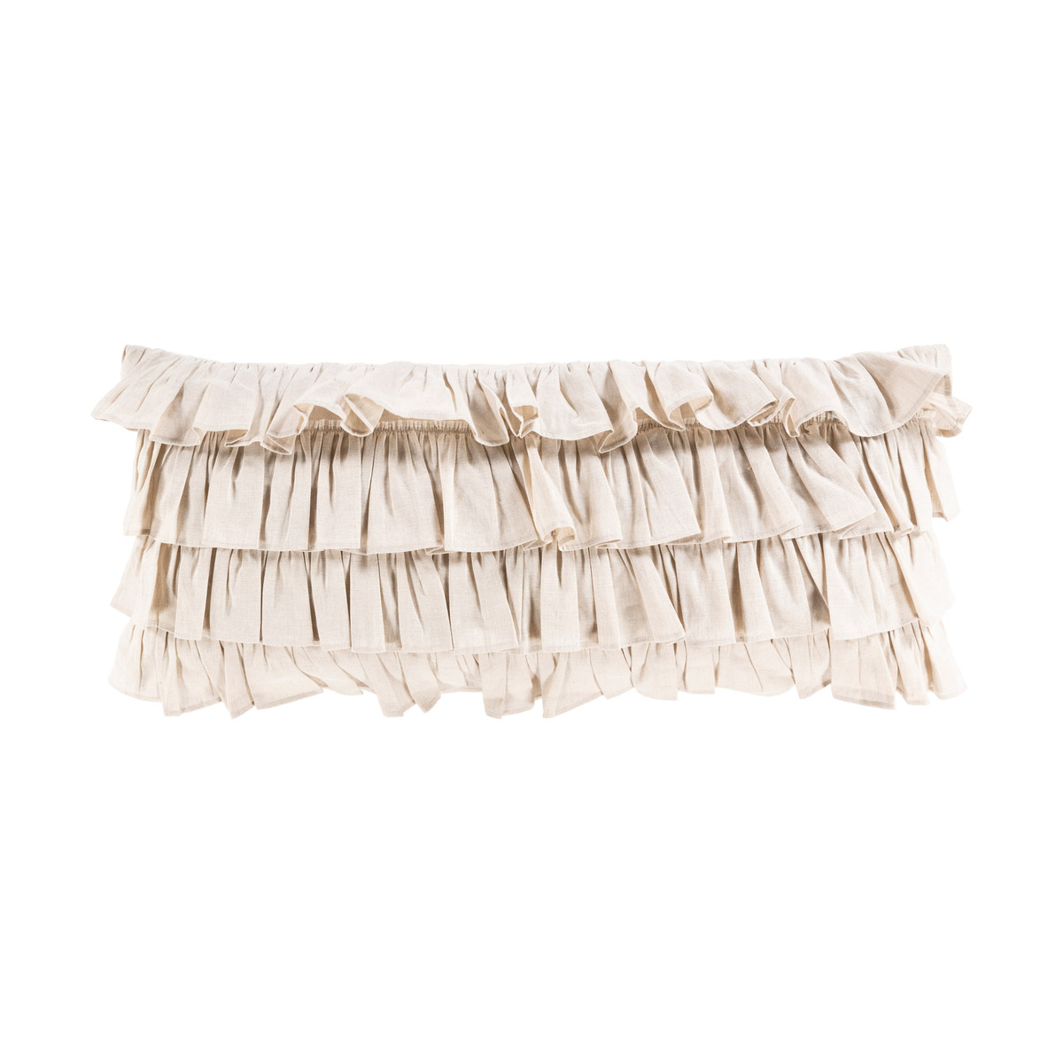 Surya RLE002-3214P Ruffle 32 X 14 inch Ivory Pillow Kit, Lumbar