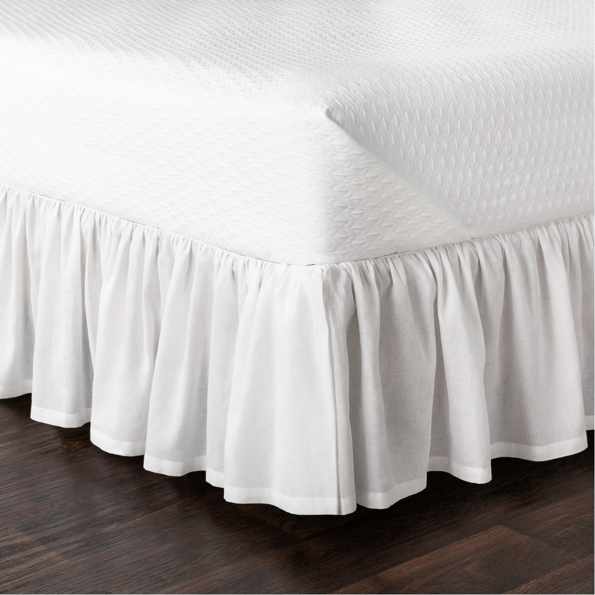 Surya RLSKT1002-KSKT Peyton Ruffle 80 X 78 inch White Bedding