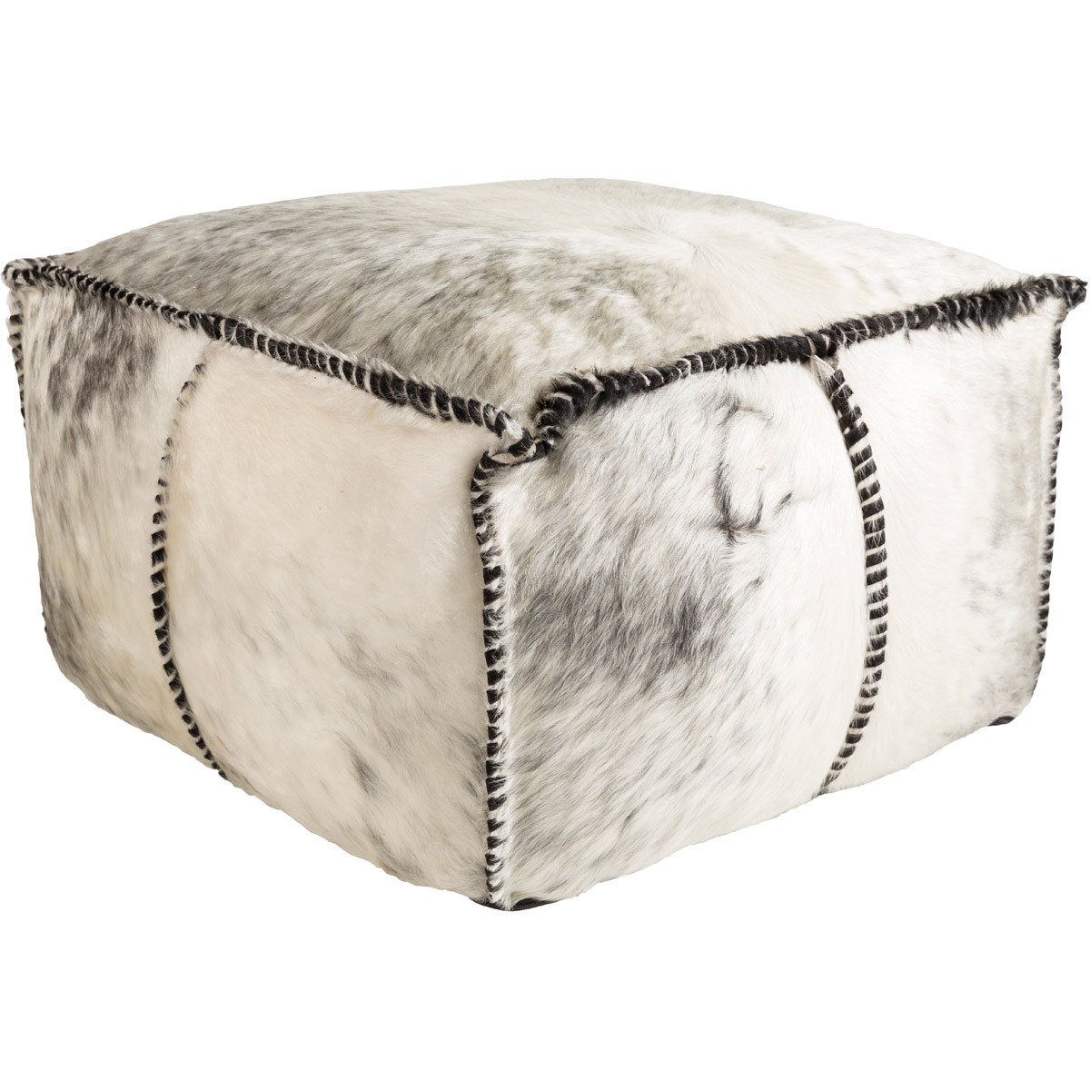 Surya RRPF001-222213 Ranger 13 inch Black Pouf, Rectangle