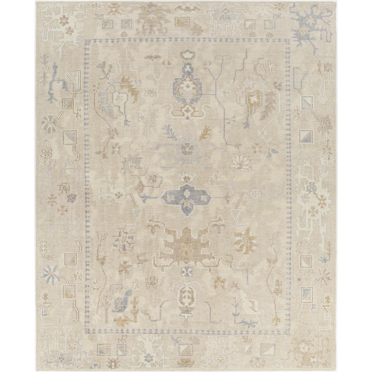 Emory French Country Beige Oushak Patterned Hand Knotted Rug - 2'x3'