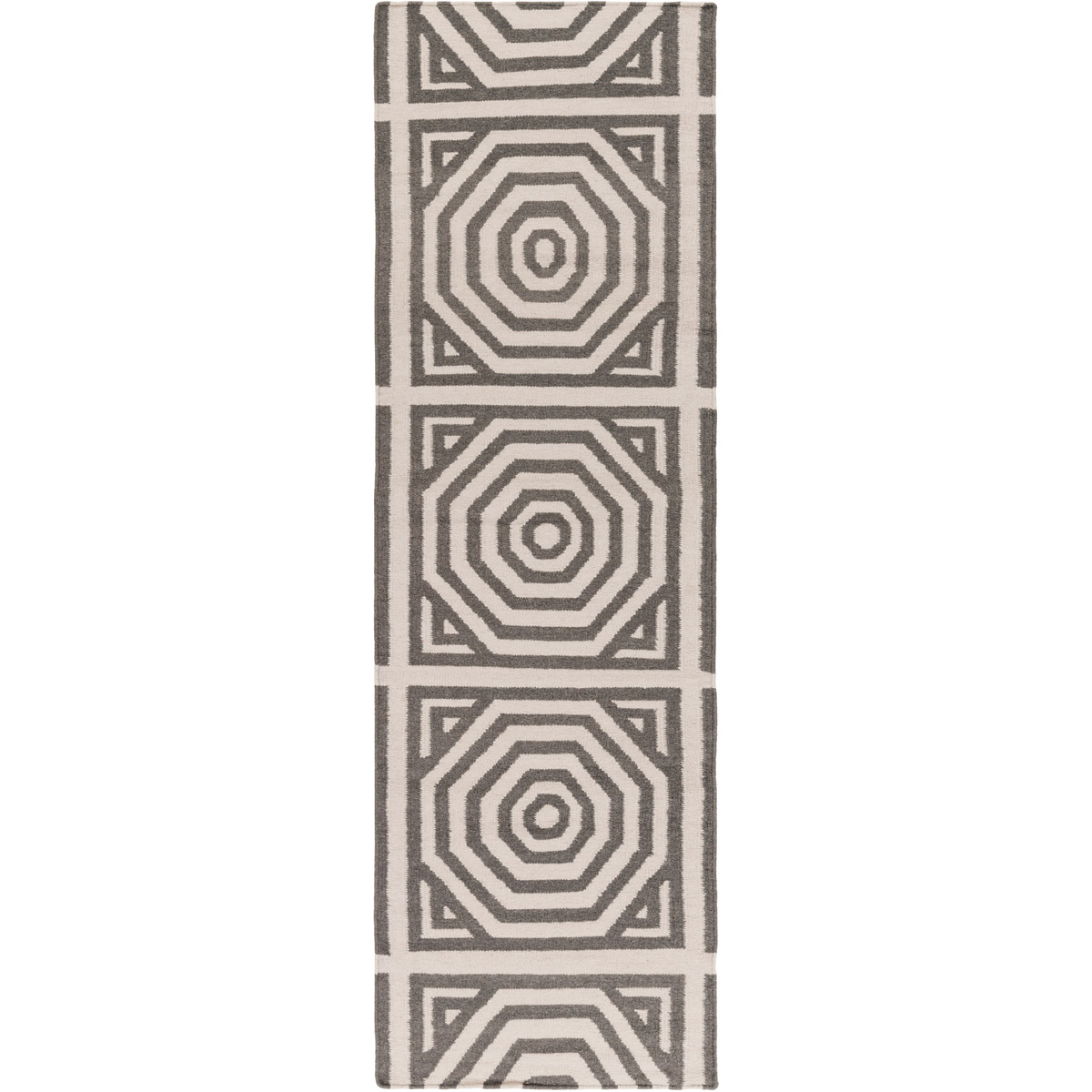 Surya RVT5010-268 Rivington 96 X 30 inch Gray and Neutral Runner, Wool and Cotton