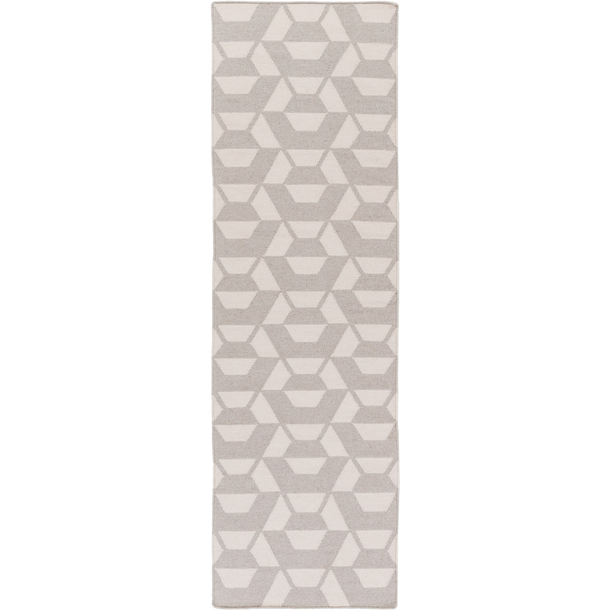 Surya RVT5013-268 Rivington 96 X 30 inch Gray and Neutral Runner, Wool and Cotton