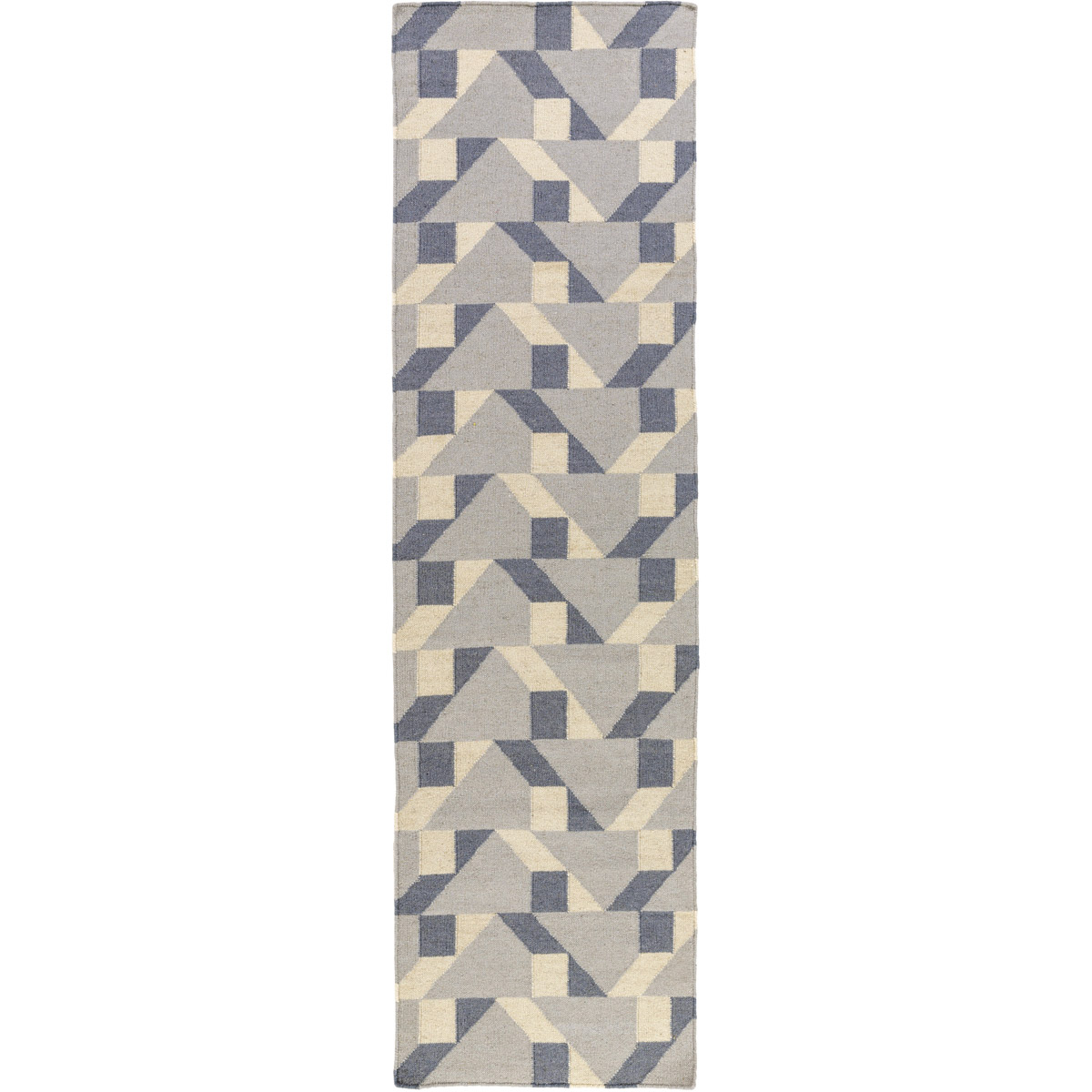 Surya RVT5016-268 Rivington 96 X 30 inch Blue and Gray Runner, Wool and Cotton