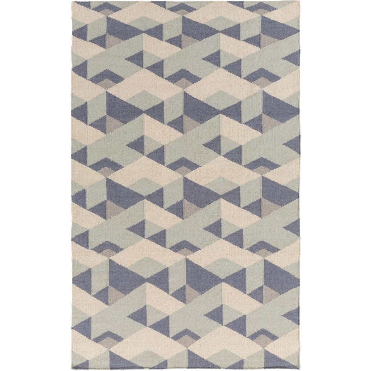 Surya RVT5016-576 Rivington 90 X 60 inch Blue and Gray Area Rug, Wool and Cotton
